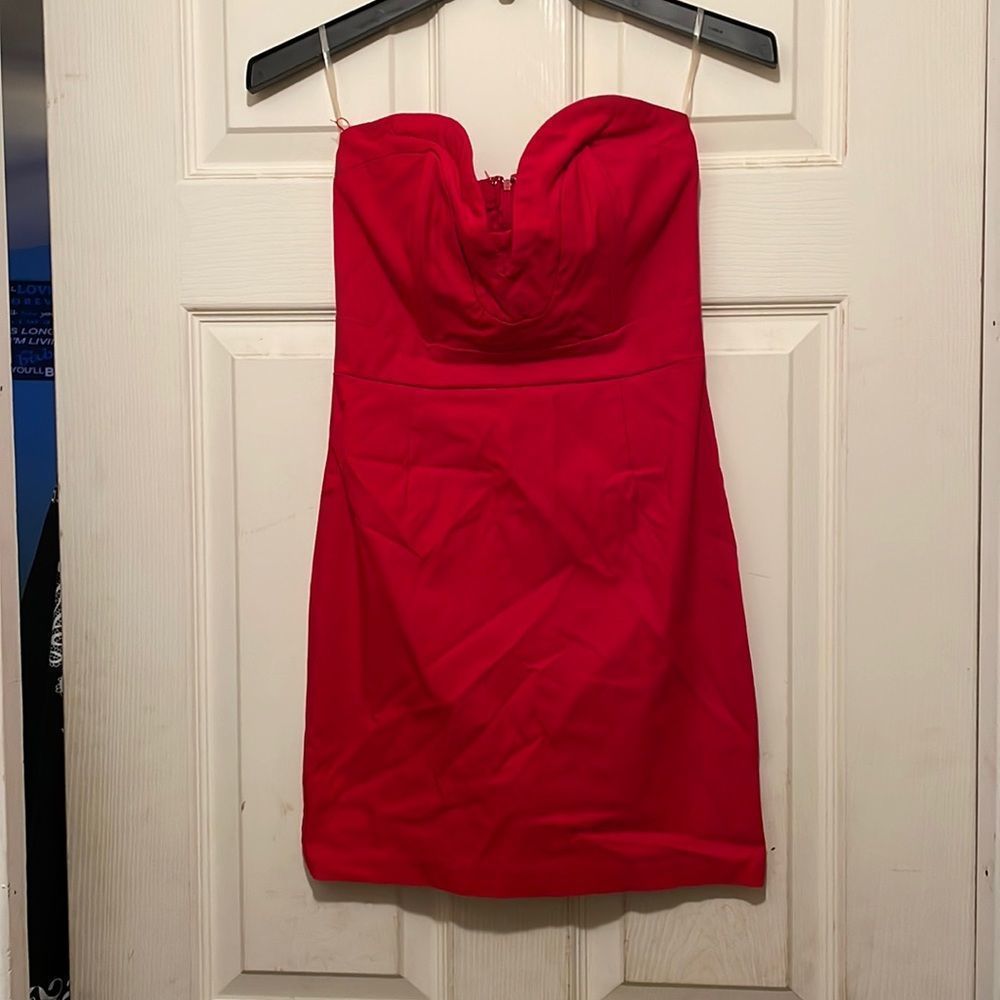 Body Central red strapless dress